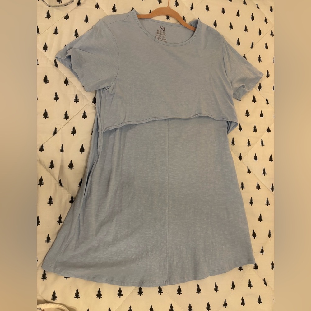 Kindred Bravely Maternity Nursing Light Blue T-Shirt Dress